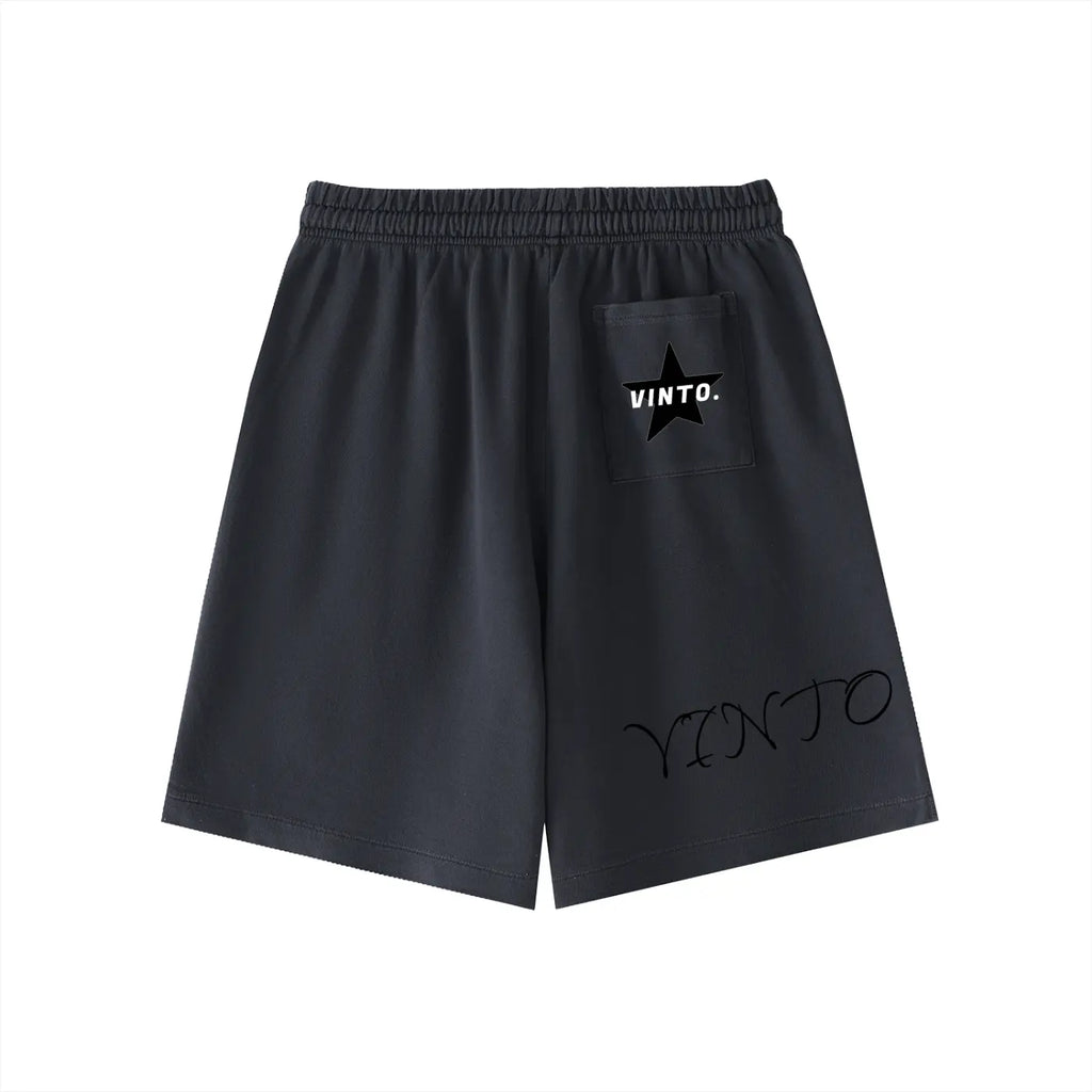 Vinto Vintage Essential Cotton Shorts Black Back