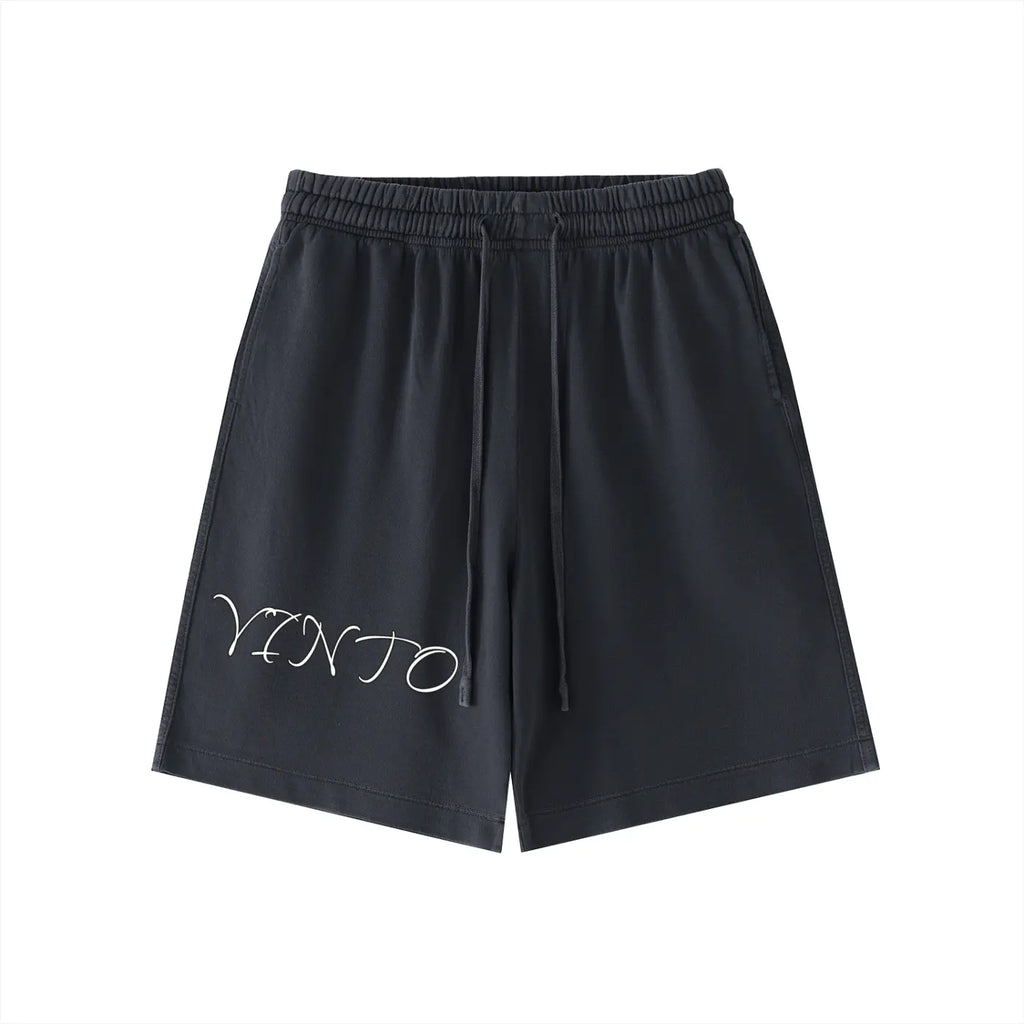 Vinto Vintage Essential Cotton Shorts Black Front